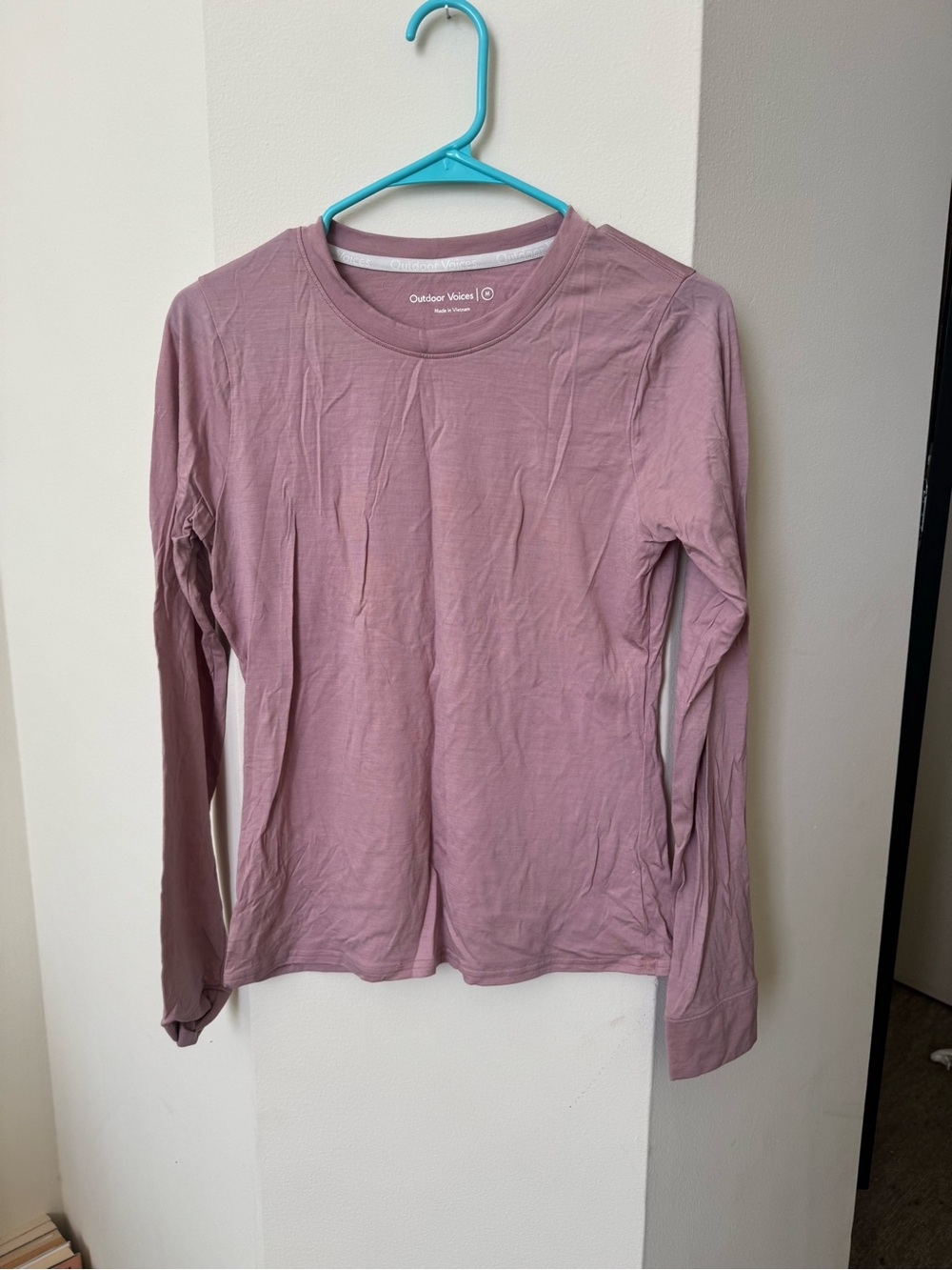 Outdoor Voices Dusty Mauve Long-Sleeve Crew Tee